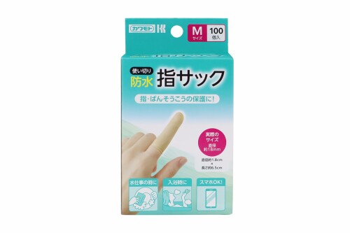 カワモト 防水指サック 使い切り Mサイズ 100個入