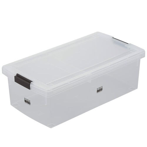 ベストコ 収納ケース 蓋付き プラスチック ワイド クリア MA-3033 コミック ゲームソフト DVD 小物 奥..