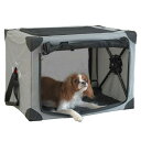 シンセーインターナショナル ペットキャリー 犬 猫 キャリー 折りたたみケージ ペットクレート Sサイズ グレー