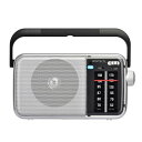WINTECH AM/FMポータブルラジオ HR-K73 ワイドFM対応 高感度 DSP 見やすい大きめ選局表示 ハンドル シルバー イヤホン端子付き 乾電池式 AC電源式 ホームラジオ 日本語取説 廣華物産(2)