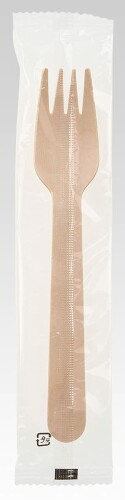サンナップ 完封ウッドカトラリー (透明袋入りフォーク) 100本入り FKW100P
