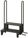 ガーデンマスター(Gardenmaster) 両取っ手付きアルミ2段踏み台 幅98.5×奥行53×高さ118cm 耐荷重80kg バルコニー ベランダ デッキ 縁台 段差解消 介護 ガーデンマスター ダークブラウン YM-8002DH