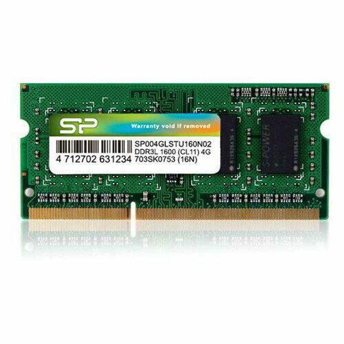 シリコンパワー ノートPC用メモリ 1.35V (低電圧) DDR3L 1600 PC3L-12800 4GB×1枚 204Pin Mac 対応 SP004GLSTU160N02 B00H4LDGSG