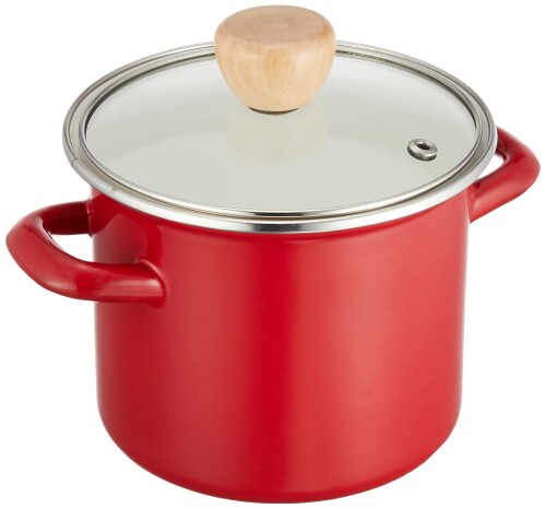 パール金属 クックポット ホーロー 深型 12cm レッド クラッソ HB-5068