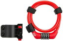 FORCE(フォース) 自転車用 ミニダイヤルロック ブラケット付 ダイヤル式 レッド ワイヤー径8mmX長さ90cm 80012