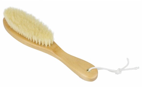 サワフジ 洋服ブラシ クリーンブラシDX ナチュラル 豚毛 木 服 ホコリ 糸くず 髪の毛 スーツ ジャケッ..