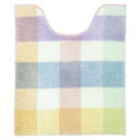 オカ(OKA) パレット トイレマット ロング 約70cm×58cm ピンク (すべり止め加工 洗える チャック柄 大判)
