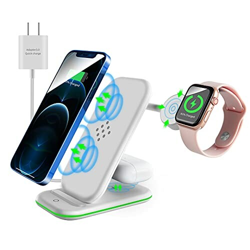 F6磻쥹Ŵ 3in1 Qi֤ Apple Watch Air Pods Pro/3/2Ŵ iPhone 14/14 Pro/14 Pro Max/13/13 Pro/13 Pro Max/12 /12pro/Galaxy S20/S10ʤQIޥб 18Wץ° 