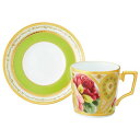 Noritake ノリタケ コーヒー カップ & ソーサー 160cc オマージュコレクション 若草色絵薔薇文 ファインポーセレン(プレミアムホワイト) T2402/H-770