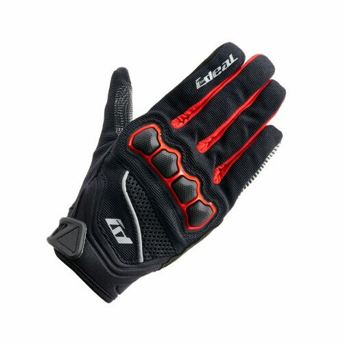 山城(yamashiro) IDEAL アイディール バイク用 メッシュ グローブ 通気性 春 夏 プロテクター スマホ対応 タッチパネル対応 ID-001 AXIS アクシス レッド 3XLサイズ ID001/RD/3XL