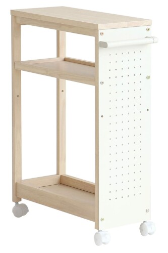 市場 ワゴン スリム キャスター付 pit 幅54x奥行22x高さ72cm アイボリー 有孔ボード ILW-3440IV