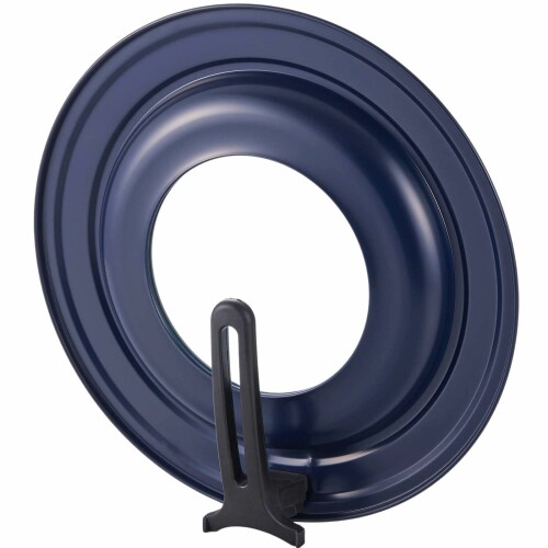 竹原製缶(Takecan) フライパンカバー リグランテ スタンドパンカバー ネイビー L 24cm〜28cm 日本製 自立式 ふっ素加工 ガラス窓 取っ手付き 蓋 ステンレス シンプルライフ 軽量 調理器具 兼