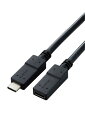 エレコム usb c ケーブル 延長 Type C & Type C 5Gbps 充電器延長 USB Power Delivery対応 ブラック 1m USB3-ECC10BK