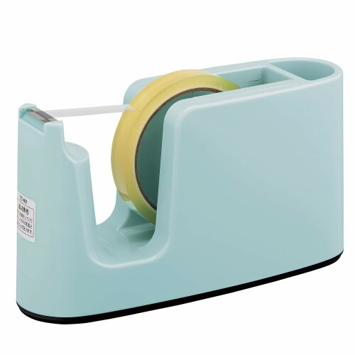 プラス テープカッター テープ簡単交換 ペン立て付 TC-401 ミントブルー 31-273