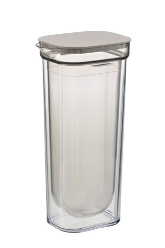 リッチェル(Richell) 水差し ピッチャー 冷水筒 ジャグ 麦茶ポット ブラウン 1L ダブルウォールカラフェ 透明 食洗機OK 日本製 110122