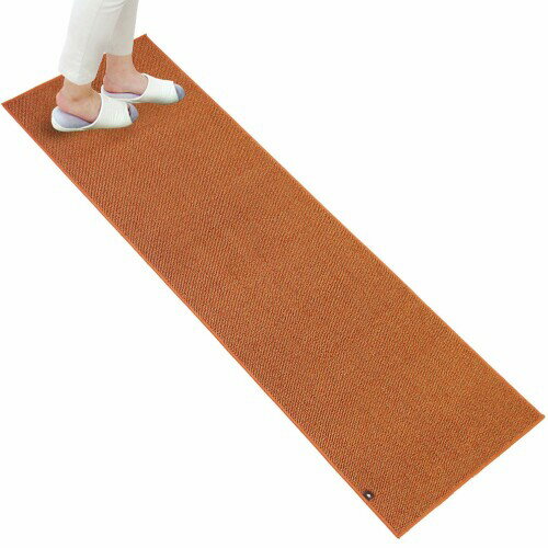 オカ(OKA) PLYS base (プリスベイス) キッチンマット 約 60 cm × 180 cm オレンジ (日本製 洗える モダン シンプル 滑り止め)