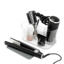 umbra 化粧品収納 ヘアケア収納 コスメティックオーガナイザー アクセサリー コスメ収納 化粧小物 ヘアアイロン シリコンマット付き クリア/チャコール GLAM 210169721226 W27×D17×H13cm