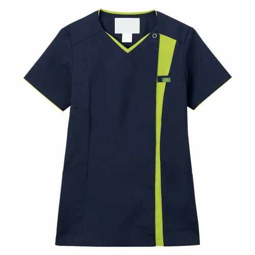 (フォーク) スクラブ 7023SC レディース ダークネイビーx ライムグリーン