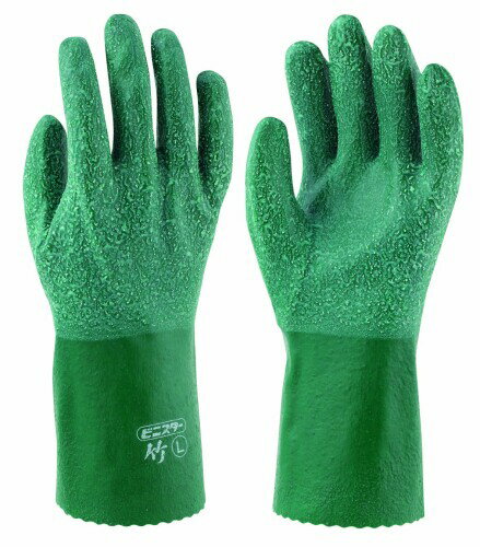東和コーポレーション フルコート手袋 ビニスター竹 ロング 612 LL グリーン