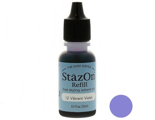 ツキネコ ステイズオン インカー オールマイティーインクパッド 金属 プラスチック 皮革 15ml Vibrant Violet