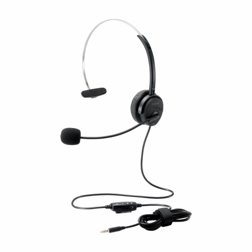 エレコム(ELECOM) ヘッドセット 4極ミニプラグ オーバーヘッド 有線 片耳 変換ケーブル付 30mmドライバ ブラック HS-HP29TBK