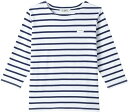 (アルベ) カジュアル Arbe(アルベ) 飲食 カフェ 制服 メンズ レディース 男女兼用 ボーダー マリンテイスト 綿100 七分袖 バスクシャツ AS8253 C-5 ホワイト×ネイビー 日本 LL-(日本サイズ2L相当