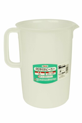 アサヒペン PE手付きビーカー 3L 3012-06 取手付き 計量カップ ポリエチレン製 日本製 アサヒペン PE手付きビーカー 3L 3012-06 取手付き 計量カップ ポリエチレン製 日本製