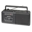 オーム電機AudioComm ラジカセ モノラルラジカセ AM/FM/SW 短波 ラジオNIKKEI コンセント 乾電池 ポータブル ラジオ カセットデッキ カセットテープ録音再生 ブラック RCS-M150N 03-5553 OHM