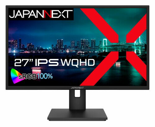 JAPANNEXT 27インチ モニター WQHD 2560x1440解像度 IPS ディスプレイ (HDMI/DisplayPort/スピーカー内蔵/高さ調節/回転(ピボット)機能/VESA対応/ブルーライトカット) JN-IPS271WQHD-HSP