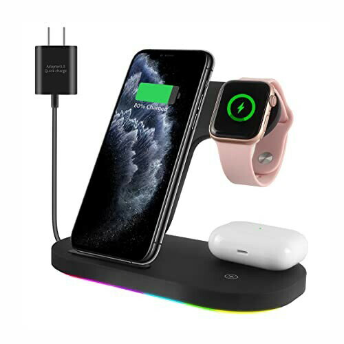 GY-Z7S磻쥹Ŵ 3in1 15W QI® Apple WatchťUltra/8/7/6/SE/5/4/3/2 iPhone 14/13/13 Pro/13 Pro Max/12/12pro/Galaxy S22/S21/S20/S10/S9/Note10ʤQIޥб 18Wץ° 