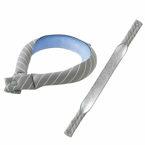 コジット ネックリングに着けると冷たさが長持ち COOLOOP保冷カバーex グレーM ストライプ