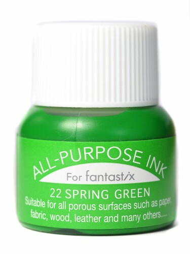 ツキネコ オールパーパスインク 多用途インク 布 皮革 紙 木材 15ml スプリングスリーン API-22