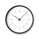 レムノス 掛け時計 アナログ 木枠 NEUT wall clock 天然色木地 黒 ニュート ウォール クロック KK22-09 BK Lemnos 直径288mm 厚さ50mm
