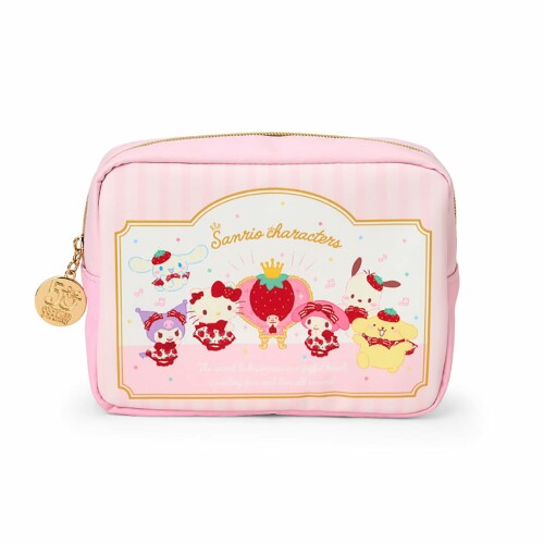 サンリオ(SANRIO) ポーチ（いちご新聞50周年） サンリオキャラクターズ PUレザー・ポリエステル・亜鉛合金 約幅18×奥行6×高さ13cm 対象年齢3才以上 463159