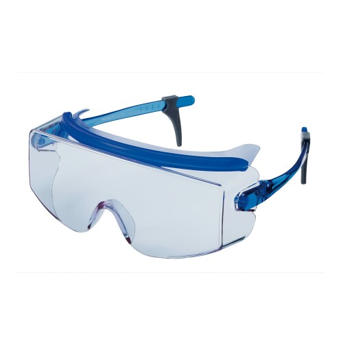 山本光学 YAMAMOTO CV-737 高視認 メガネの上からかけられる オーバーグラス 保護めがね 検品 検査 塗装むら判別 上部クッションバー 角度調節 / 4段階 クリスタルブルー PET-AF(両面ハードコ