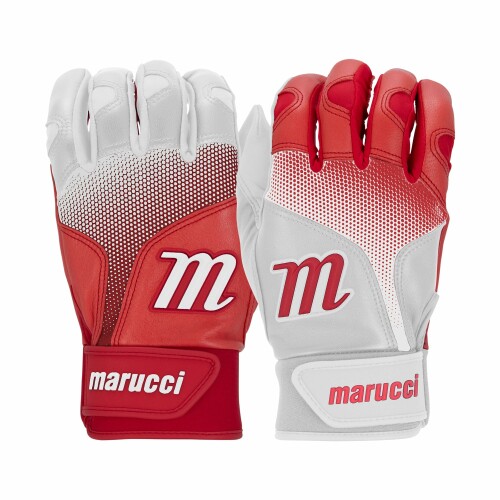 marucci(マルチ) バッティンググローブ 両手用 PWR FADE BATTING GLOVE ホワイト×レッド 大人用Mサイズ MBGPWRF