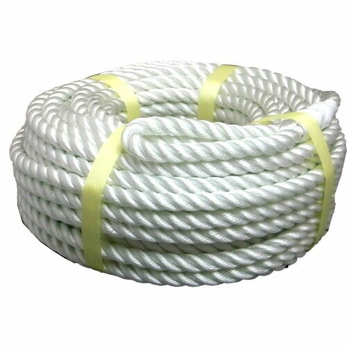 まつうら工業 ウインチ用ナイロンロープ 3打ち 8mm×100m 両端アイ加工 NR-3STRAND-8-100