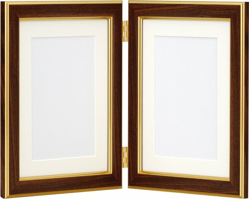 ナカバヤシ 写真立 記念写真用(木目調) 2L判タテ 2面 ブラウン フ-TP-161-BR