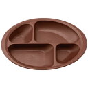 スケーター(Skater) すくいやすい 仕切り プレート 食器 皿 木目 ブラウン プラスチック 丈夫 バイオマス原料使用 電子レンジ 食洗機対応 NLPS1B-A