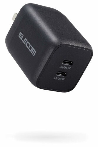 エレコム 充電器 Type-C 2ポート 65W USB PD対応 PPS対応 QC3.0対応 Magsafe3対応 折りたたみ式プラグ ブラック EC-AC4365BK エレコム 充電器 Type-C 2ポート 65W USB PD対応 PPS対応 QC3.0対応 Magsafe3対応 折りたたみ式プラグ ブラック EC-AC4365BK