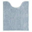 オカ(OKA) コクーン トイレマット ロングサイズ 約70cm×60cm ブルー (シンプル モダン 無地 洗える 滑り止め ロング 大判)