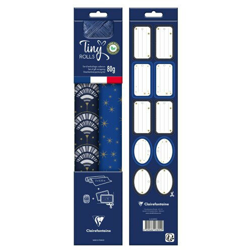 クレールフォンテーヌ (ペーパー2柄&リボン1種)ネイビー Clairefontaine cf223892