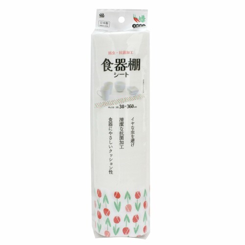ワイズ(Waizu) 防虫食器棚シート 赤い花 幅30×長さ360cm 日本製 キッチン 消臭 抗菌 防カビ 食器棚 台..