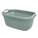 CURVER(カーバー) バスケット ブルー 40L Knit ニット収納 バスケット ランドリー ランドリーバスケット カゴ 洗濯カゴ おしゃれ 丈夫 北欧 リネンのような質感 環境にやさしい