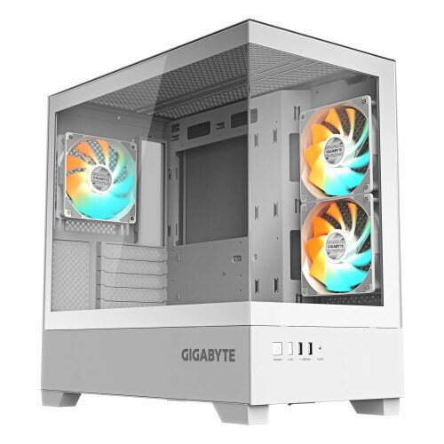 GIGABYTE C201 PANORAMIC ICE Micro-ATX ミドルタワ型PCケース ホワイト C201PI CS9312