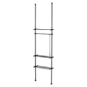 武田コーポレーション ブラック 50~80×27×200~270cm 突っ張りデザインハンガーラック 棚付き C0-TTP50BK 50~80×27×200~270
