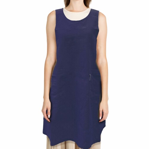 (オグランジャパン) エプロン 綿ワッシャ—無地フリークロスエプロン 34562-24420 ネイビー M~L