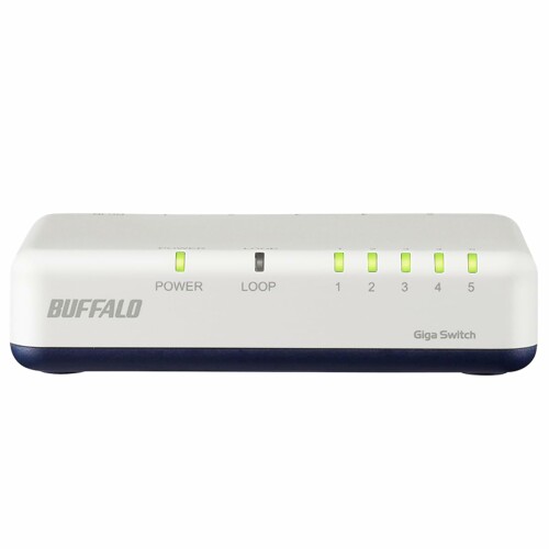 バッファロー 5ポート スイッチングハブ Giga プラスチック筐体 マグネット付属 壁掛け対応 電源外付け..