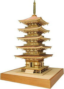 ウッディジョー 1/75 羽黒山 五重塔 木製模型 組み立てキット (建物)
