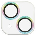 エレコム iPhone15 / 15 Plus カメラフィルム レンズフィルム 硬度10H グリッター仕様 レインボー PM-A23AFLLP1RAG